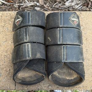 Lemieux Large Black Velcro Horse Brushing Boots